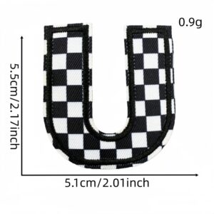 Checkerboard letter patch U