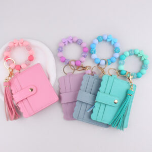 oly-511c6991752b810295e2db10cffa518f Wholesale Pink Silicone Bow Card Holder Keychain Wallet Everyday Fashion Accessory for Party Gift