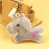 Wholesale Rhinestone Zinc Alloy Cartoon Unicorn Keychain Yellow Tassel Gift Boutique Resale