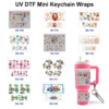 Wholesale 8pcs Cute Hand Drawn Animal Character Floral Heart Decor Mini Cup Keychain Sticker OLY Exclusive