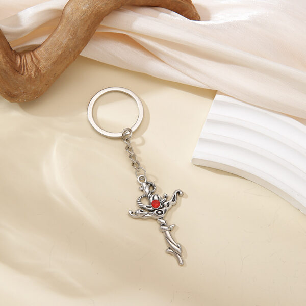 Wholesale Classical Red Cross Keychain Pendant with Ruby Accent Zinc Alloy Car Key Accessory OLY Exclusive