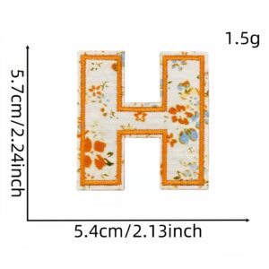 H letter floral cloth sticker 13#