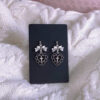 oly-516681667ea1888c3b38bb50a0113176 Wholesale Alloy Heart Butterfly Bow Earrings with Rhinestone Trendy Jewelry for Casual Everyday Wear Gift Boutique Resale