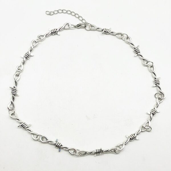 Wholesale Gothic Punk Barbed Wire Thorn Necklace Unisex Stylish Jewelry Accessory