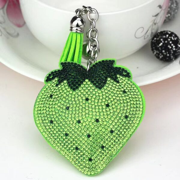 Wholesale Red Tassel Strawberry Bag Charm Korean Velvet Keychain Wedding Gift Boutique Resale