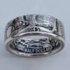 Wholesale Ancient Silver 1945 Morgan Coin Ring Unisex Alloy Electroplated Boutique Resale