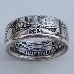 Wholesale Ancient Silver 1945 Morgan Coin Ring Unisex Alloy Electroplated Boutique Resale