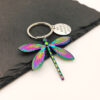Wholesale Light Luxury Colorful Dragonfly Car Keychain Pendant Zinc Alloy Boutique Resale