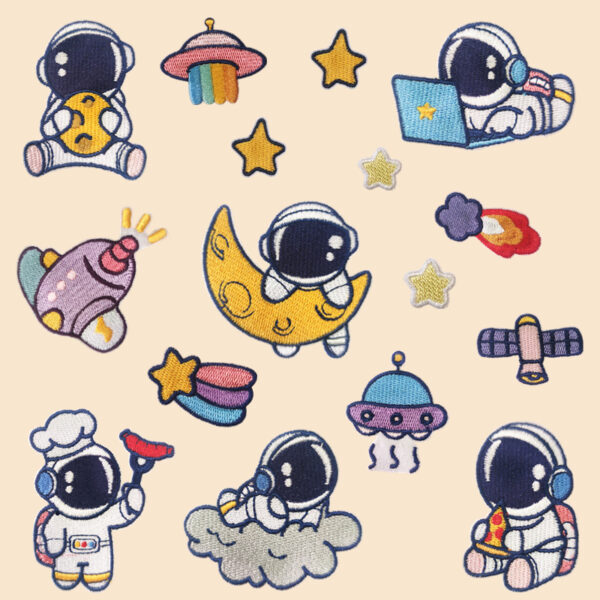 Wholesale Astronaut Embroidery Patch Sticker - Cute Space Themed Decorative Accent for Gift, Resale, and Craft Supply