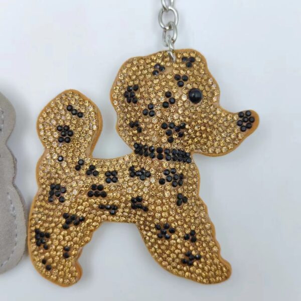 Wholesale Rhinestone Teddy Dog Keychain Bag Charm Decorative Car Key Accessory