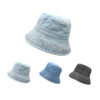 Wholesale Black Washed Denim Fisherman Hat Wide Brim Sun Protection Unisex Stylish