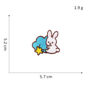 Blue Cloud Rabbit decals-10#* Hot Melt Adhesive cloth stickers