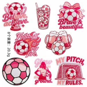 Pink soccer patch set B (8 pieces)
