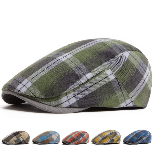 Wholesale Trendy Plaid Beret Hat Adjustable Green Summer Fashion Accessory for Everyday Style