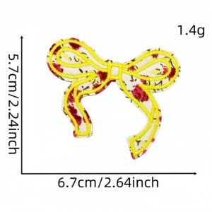 Bow floral cloth patch 4#Yellow