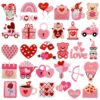 Wholesale Polyester Thread Iron-On Embroidery Patch Pink Heart Bear Design Home Decor Gift