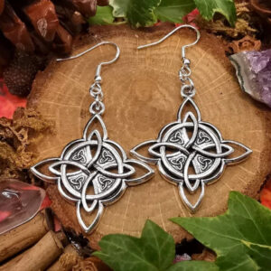 oly-5266aad682de4fdc20cdae7cc648b4e3 Wholesale Celtic Knot Earrings Pendant Antique Silver Hollow Out Clover Men's Jewelry Accessory Gift