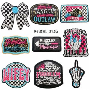 Sweet and cool style cloth stickers a set of 9 pieces