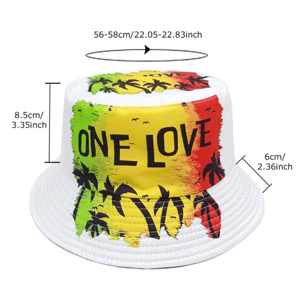 Wholesale White ONE LOVE Coconut Tree Print Fisherman Hat Sunscreen Casual