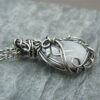 Wholesale Vintage Moonstone Drop Necklace Alloy Water Wave Chain Wedding Jewelry Gift