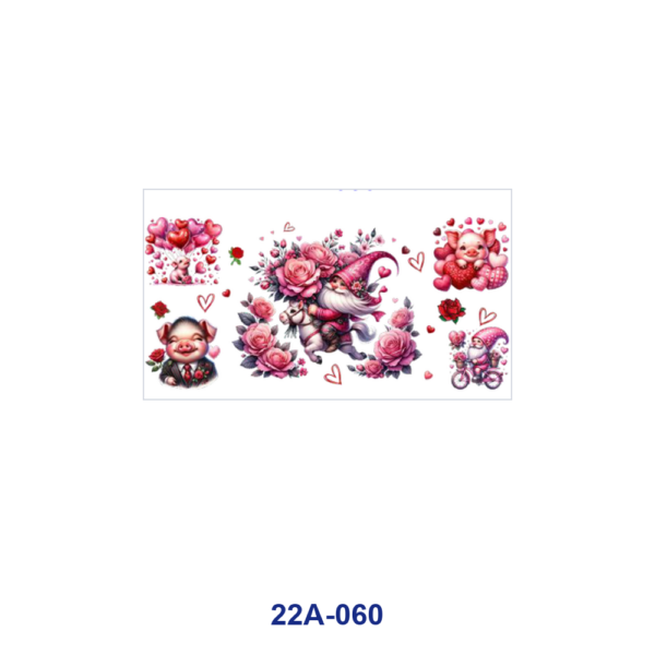oly-528b9898eb3fbcc6bfebc4ac1e601610 Wholesale 5pcs Valentine Heart Chocolate Berry Gnome Pig Cupcake Rose Mixed Romantic Print 16oz Cup UV DTF Wraps