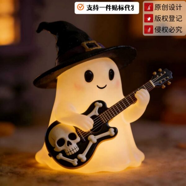 Wholesale Halloween Ghost Guitar Night Light Cute Desk Decoration Party Gift