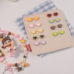 Wholesale 10mm Heart Alloy Beads Baked Paint Mixed Colors DIY Jewelry Accessory for Resale