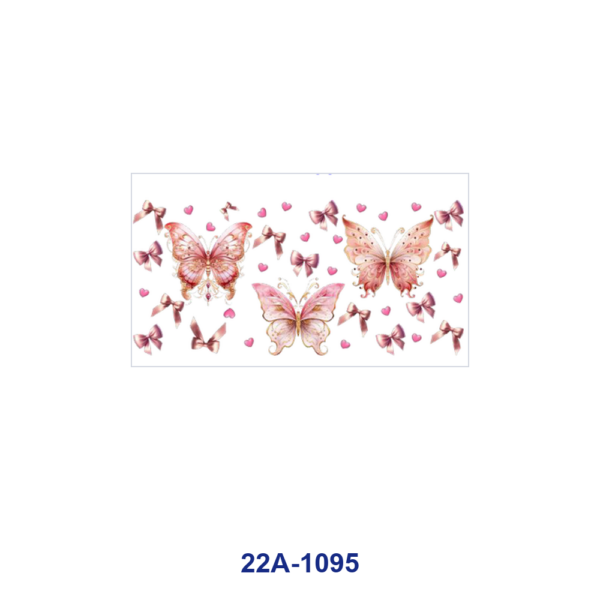 oly-52a918b6395c8a84912203f180bec077 Wholesale 5pcs Fresh Dreamy Watercolor Butterfly Wild Flower Sunflower Bow Mixed Decor Prints 16oz Cup UV DTF Wraps
