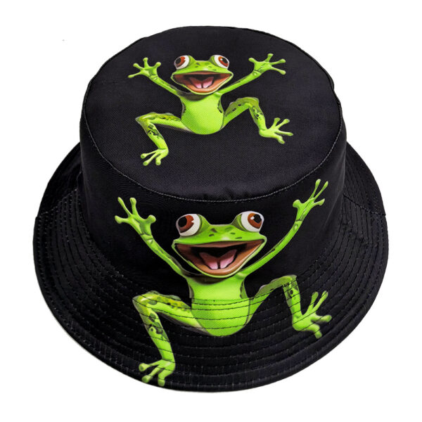 oly-52de5d8d98d7cbe5a80d9b459ac142f1 Wholesale Trendy Frog Pattern Bucket Hat Sun Protection Unisex Outdoor Cap for Resale