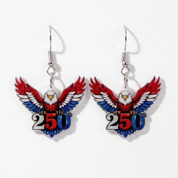 oly-52f33cc883eae4977698590d3865f981 Wholesale Acrylic Earrings Eagle Design US Independence Day 250th Anniversary Women Jewelry