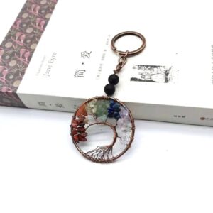 oly-53068a6d7bb3e65eed6c9d61c5ed8ff3 Wholesale Trendy Colorful Tree of Life Keychain Handmade Volcanic Stone Car Key Accessory Gift