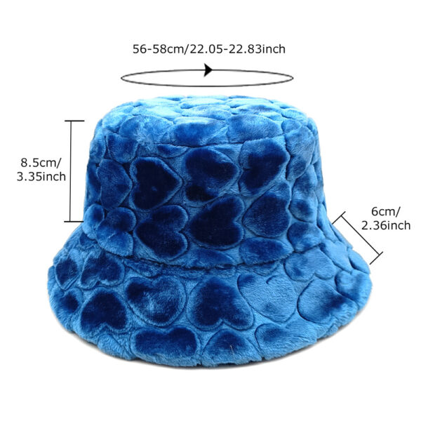 Wholesale Plush Fisherman Hat Heart Pattern Women's Casual Foldable Sun Hat