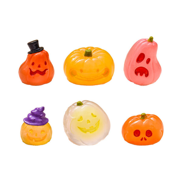 Wholesale Glow-in-the-Dark Pink Pumpkin Resin Crafts Halloween Car Ornament Desktop Decor
