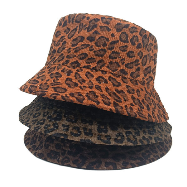 oly-533a59ca10b238b96933a5fcb9294bf2 Wholesale Corduroy Leopard Print Reversible Bucket Hat for Women Trendy Casual Sun Hat