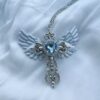 oly-533f7ba416a47a4f5ea7decf11f06494 Wholesale Gothic Angel Cross Pendant Necklace Trendy Layered Chain Jewelry for Women Gift Boutique Resale