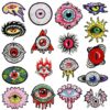 Wholesale Cartoon Devil Eye Embroidered Patches 18pcs Set Decorative Accent for Clothing Resale Gift