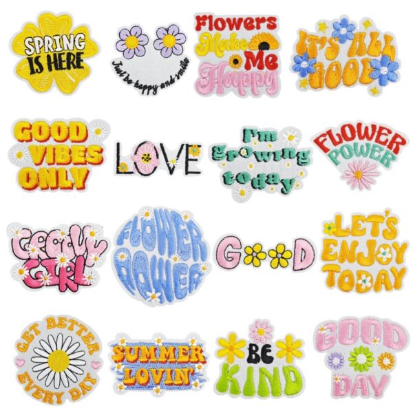 Wholesale Polyester Thread Embroidered Colorful English Letter Patches Decorative DIY Fashion Accessory for Bags