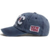 Wholesale Yellow Washed Cotton NYC Letter Baseball Cap Retro Style Fashion Accessory