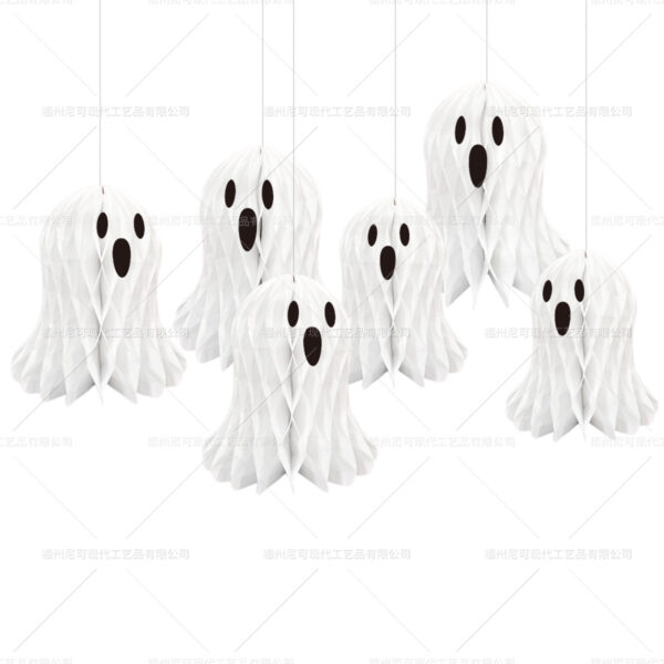 Wholesale Halloween Ghost Honeycomb Paper Ornament Party Decorative Accent
