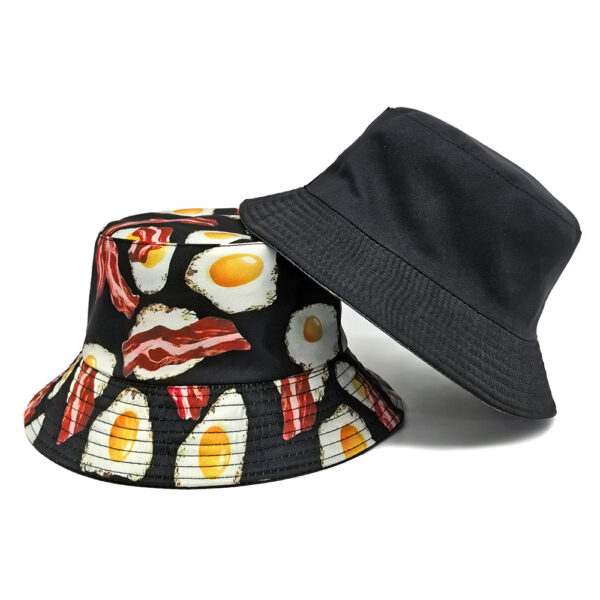 Wholesale Egg Pattern Print Sun Protection Unisex Bucket Hat for Outdoor Travel