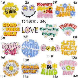 Letter flower cloth stickers 16 pieces