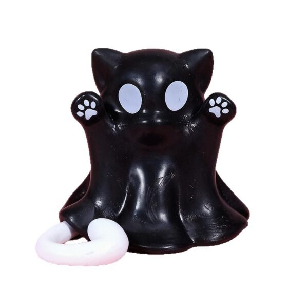 Wholesale 3D Printed Ghost Cat Figurine Creative Middle Finger Design Halloween Home Decor Gift