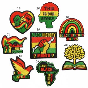 Black history month patch set of 8 pieces