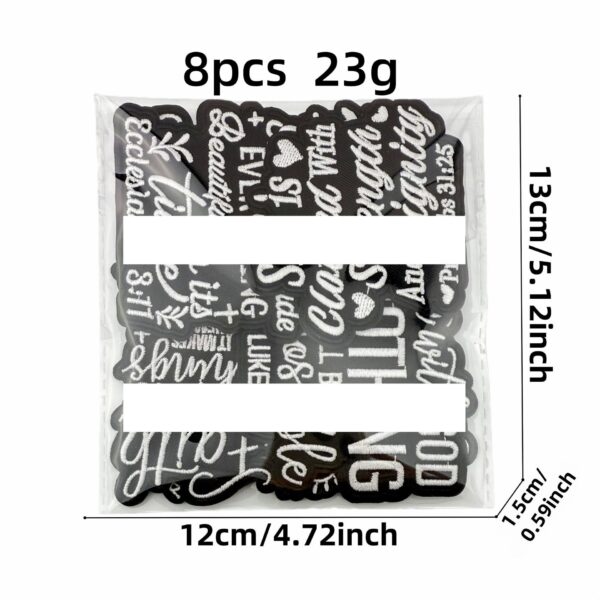 oly-53de3b82ed7cd9dc6f59e609c3237fbc Wholesale Iron-On Embroidered Patches English Slogan Decorative Clothing Bag DIY Accessory