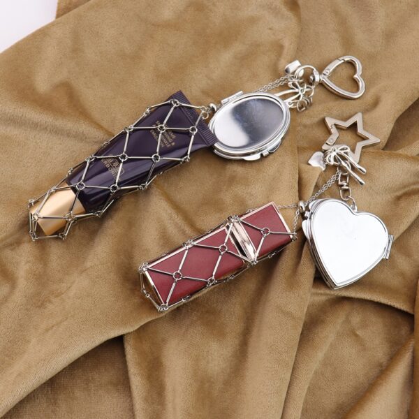 oly-53e8e9d22203b14a749bfcd4e6b85a5e Wholesale Silver Lipstick Bag Charm Keychain Trendy Metal Fashion Accessory for Gift and Boutique Resale