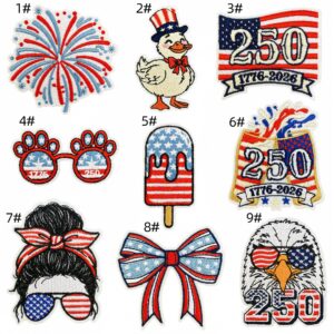 Independence day cloth patch set 9 pieces