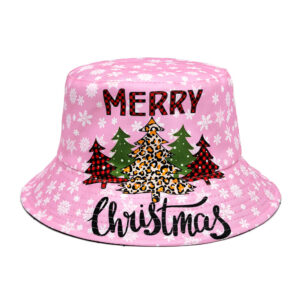 Wholesale Party Christmas Tree Printed Bucket Hat for Women Fashion Accessory