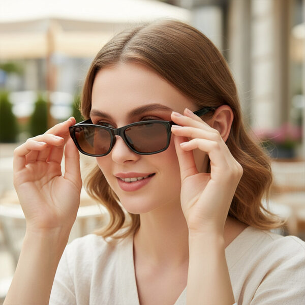 oly-54072d6e67c9755ac375315e3637f9ce Wholesale Chic Black Square Frame Sunglasses Grey Lenses UV400 Fashion Accessory for Everyday Wear