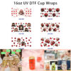 Wholesale 5pcs Vintage Dark Red Rose Retro Dessert Antique Furniture Mixed Decor Prints 16oz Cup UV DTF Wraps
