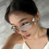 oly-54084b469e8d9bc81b79c1a544ef37bd Wholesale Fashion Rimless Sunglasses Y2K Star Butterfly Design Women's Sun Protection Eyewear
